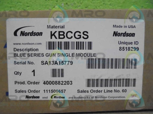 NORDSON KBCGS LBUE SERIES GUN SINGLE MOD *NEW IN BOX*
