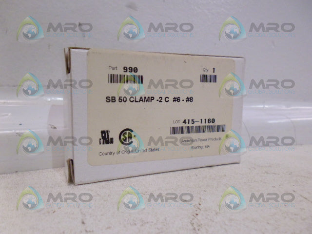 ANDERSON 990 SB 50 CLAMP-2C#6-#8 *NEW IN BOX*