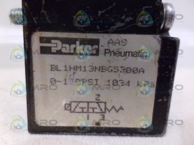 PARKER BL1HM13NBG5300A SOLENOID VALVE (AS PICTURED) *USED*