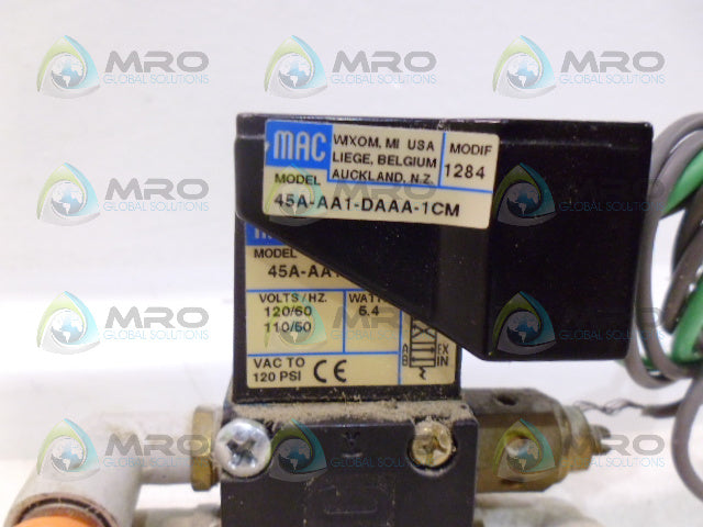 MAC 45A-AA1-DAAA-1CM SOLENOID VALVE*USED*