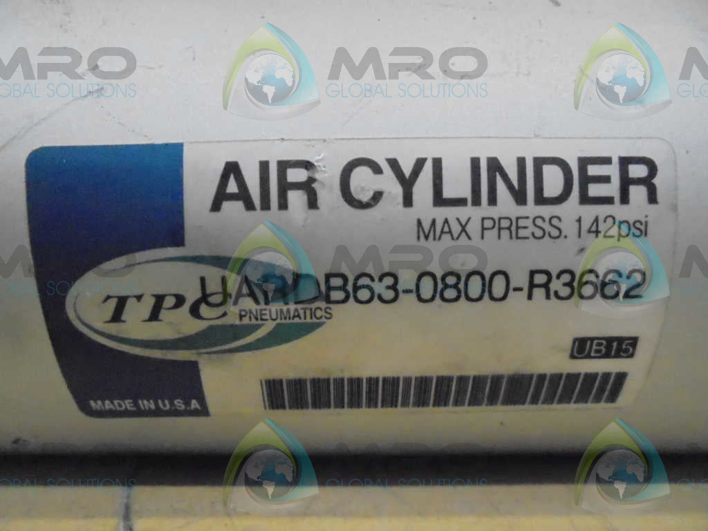 TPC PNEUMATICS UARDB63-0800-R3662 AIR CYLINDER *USED*