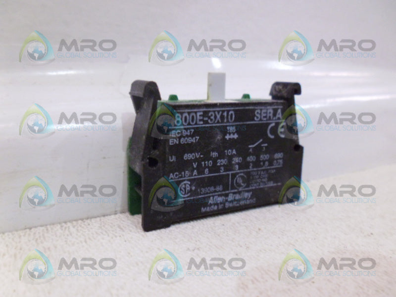 ALLEN BRADLEY 800E-3X10 SER. A *USED*