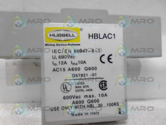 HUBBELL HBLAC1 AUXILIARY CONTACT *NEW NO BOX*