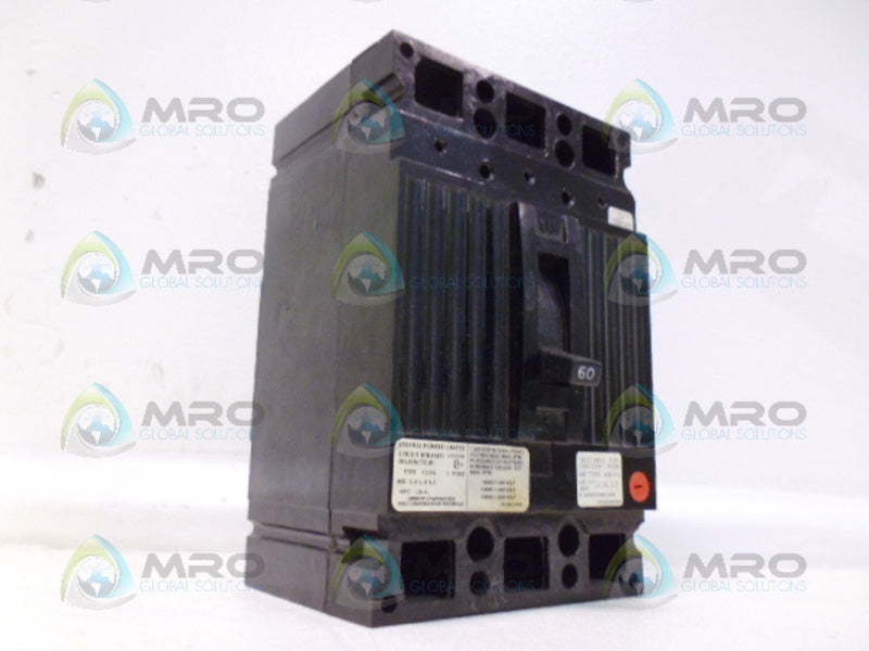 FEDERAL PIONEER CED136060 CIRCUIT BREAKER *USED*