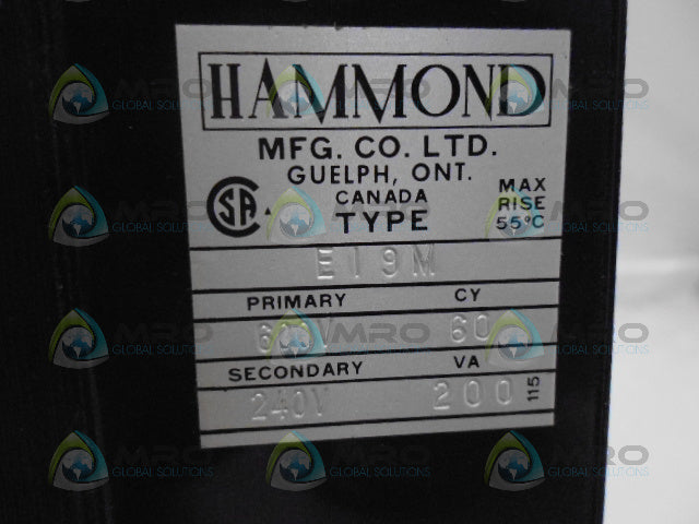 HAMMOND E19M TRANSFORMER *USED*