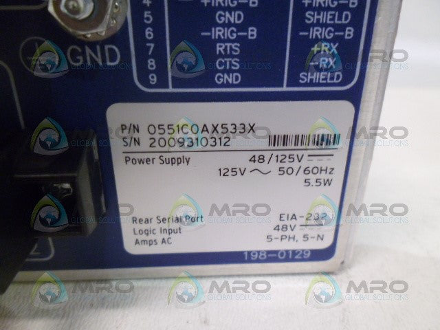 SEL 0551C0AX533X OVERCURRENT/RECLOSING RELAY *NEW NO BOX*