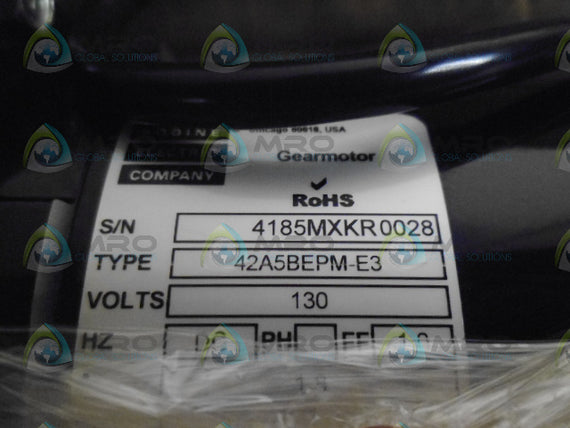 BODINE 42A5BEMP-E3 RATIO 60:1 GEAR MOTOR *NEW IN BOX*