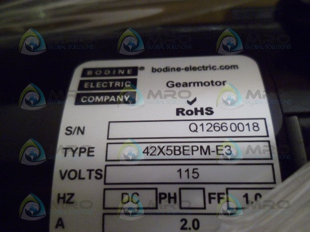 BODINE 42X5BEPM-E3 GEAR MOTOR 40:1 *NEW IN BOX*