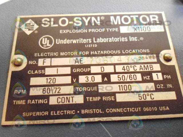 SUPERIOR F AE 706043 SLO-SYN MOTOR X1100 *USED*