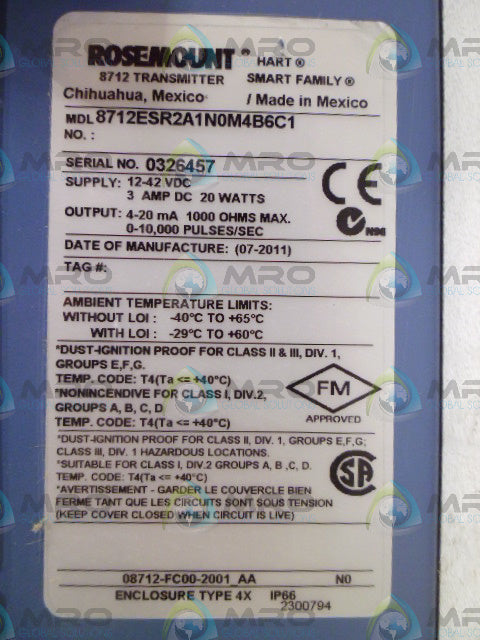 ROSEMOUNT 8712ESR2A1N0M4B6C1 MAGNETIC FLOWTUBE *NEW IN BOX*
