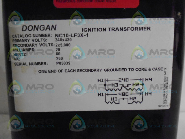 DONGAN NC10-LF3X-1 IGNITION TRANSFORMER *NEW IN BOX*
