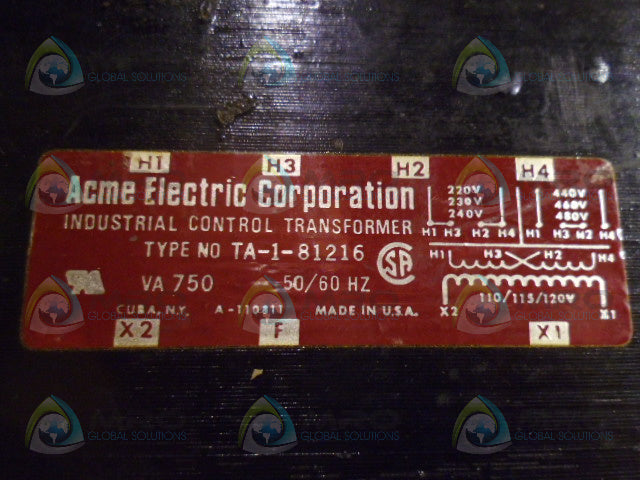 ACME TA-1-81216 TRANSFORMER *USED*