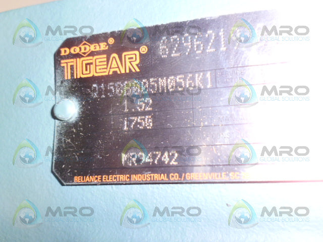 DODGE TIGEAR MR94742 RIGHT ANGLE GEAR REDUCER 1.52HP 1750RPM *NEW NO BOX*