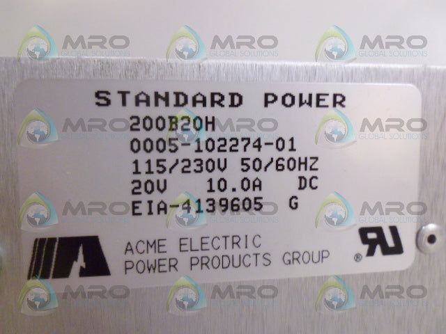 ACME 200B20H POWER SUPPLY *NEW IN BOX*