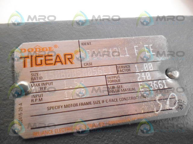 DODGE TIGEAR MR94742L1 F FE 1.50 HP 1750 RPM W/ ACCESSORIES *NEW NO BOX*