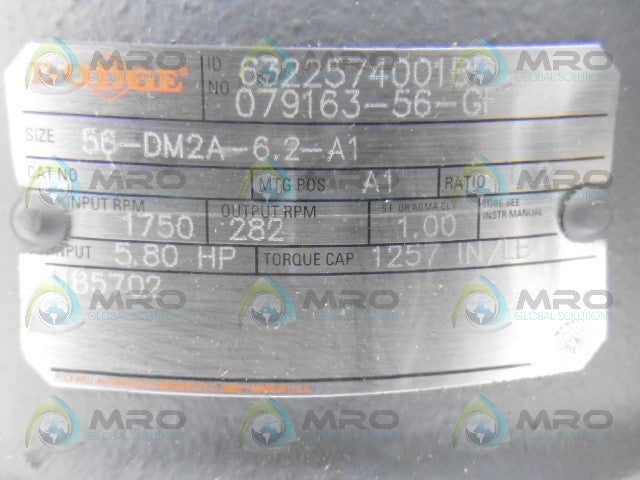 DODGE M85702 GEAR REDUCER RATIO 6.2 *NEW NO BOX*