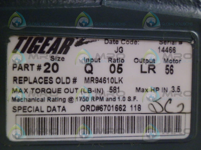 DODGE TIGEAR2 20Q05LR56 GEAR REDUCER *NEW NO BOX*