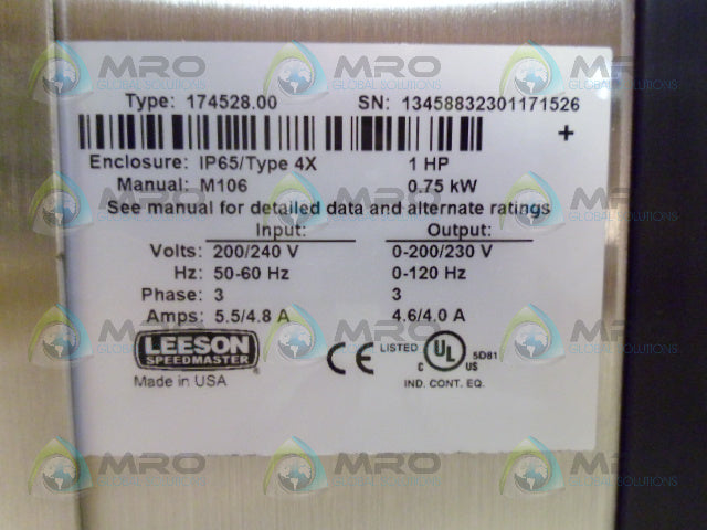 LEESON 174528.00 AC MOTOR CONTROL *NEW IN BOX*