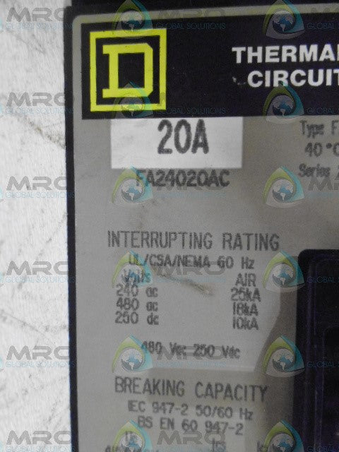 SQUARE D FA24020AC CIRCUIT BREAKER *NEW IN BOX*