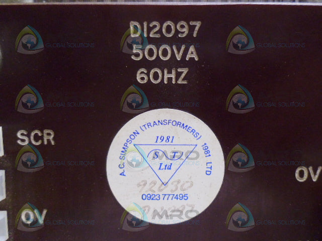 A.C. SIMPSON D12097 TRANSFORMER *USED*