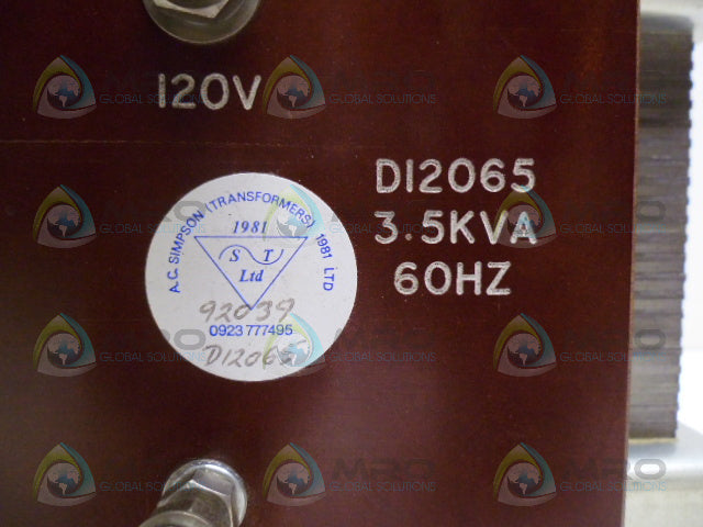 A.C. SIMPSON D12065 TRANSFORMER *USED*