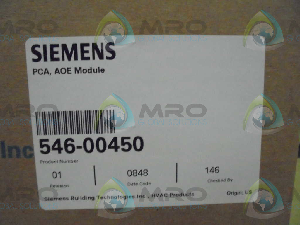 SIEMENS 546-00450 PCA, AOE MODULE *NEW IN BOX*