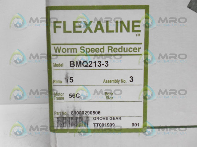 GROVE GEAR BMQ213-3 WORM SPEED REDUCER RATIO 15 *FACTORY SEALED*