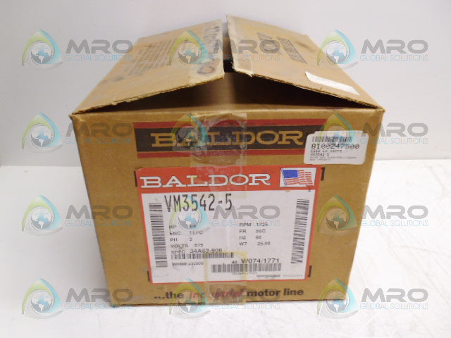 BALDOR VM3542-5 ELECTRIC MOTOR 3/4HP 1725RPM *NEW IN BOX*