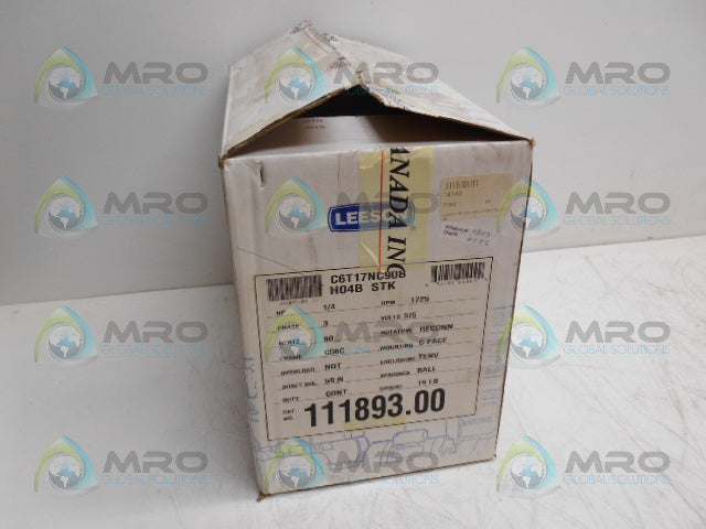 LEESON C6T17NC90B MOTOR 1/4HP 1725RPM *NEW IN BOX*