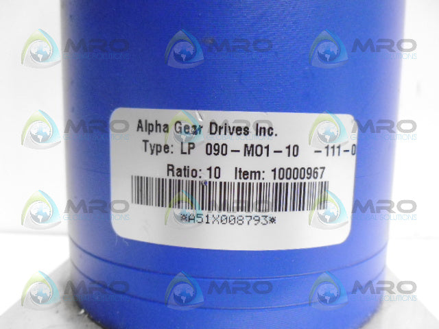ALPHA LP090-M01-10-111-0 SERVO GEAR BOX RATIO 10 *USED*