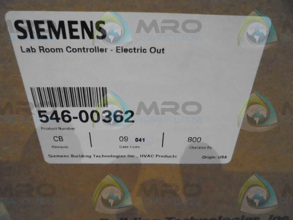 SIEMENS 546-00362 LAB ROOM CONTROLLER *FACTORY SEALED*