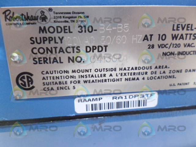 ROBERTSHAW 310-B4-BS LEVEL DETECTOR *NEW IN BOX*