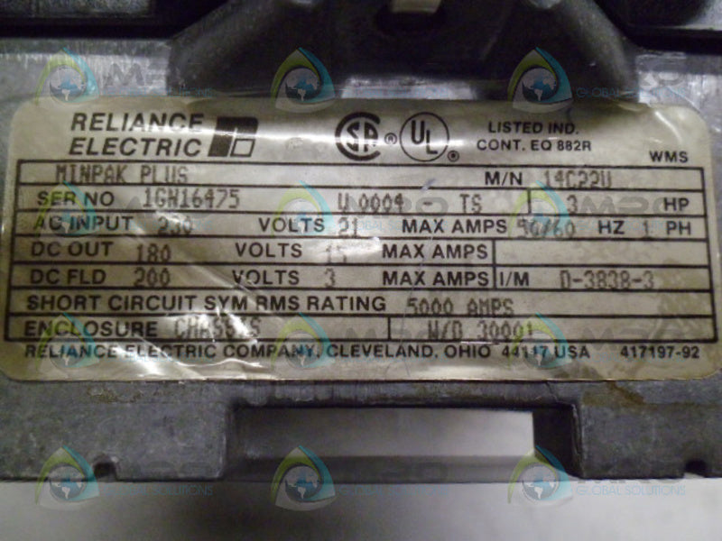 RELIANCE 14C22U MINPAK PLUS DRIVE (AS PICTURED) *REMAN*