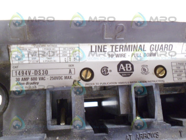 ALLEN BRADLEY 1494V-DS30 SER. A *USED*