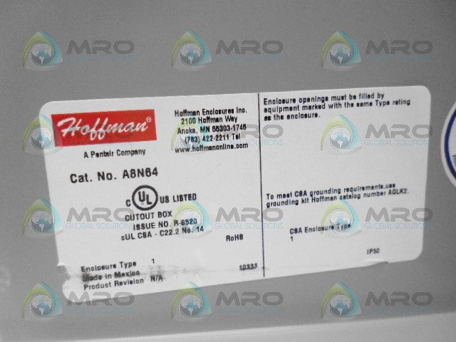 HOFFMAN A8N64 ENCLOSURE (AS PICTURED) *NEW NO BOX*