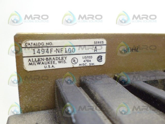 ALLEN BRADLEY 1494F-NF100 SER A DISCONNECT SWITCH (AS PICTURED) *USED*