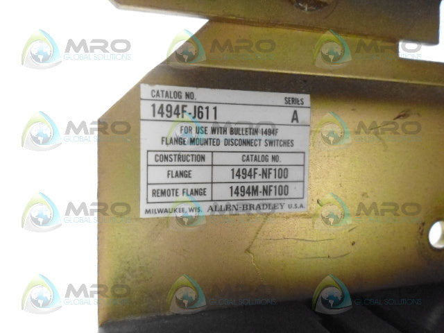 ALLEN BRADLEY 1494F-NF100 SER A DISCONNECT SWITCH (AS PICTURED) *USED*