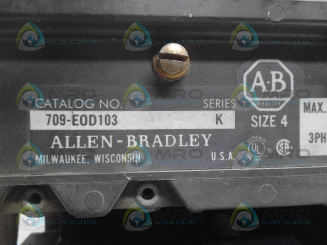 ALLEN BRADLEY 709-E0D103 SER K MOTOR STARTER *USED*