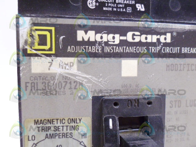 SQUARE D FAL3600712M CIRCUIT BREAKER *USED*
