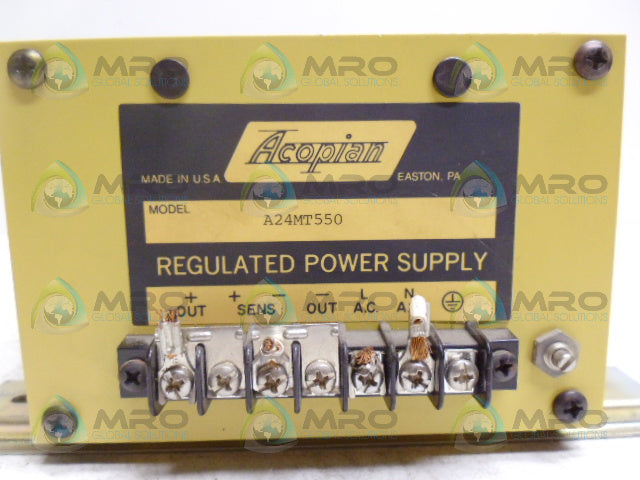 ACOPIAN A24MT550 REGULATED POWER SUPPLY *USED*