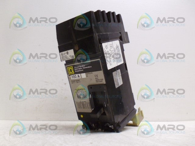 SQUARE D FA26100AC CIRCUIT BREAKER *USED*