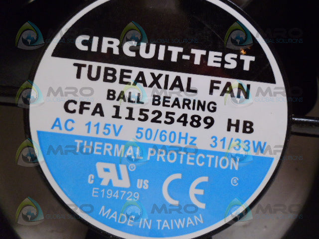 CIRCUIT-TEST CFA11525489HB TUBEAXIAL FAN *NEW IN BOX*