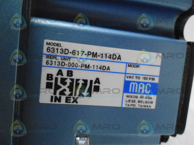 MAC 6313D-617-PM-114DA VALVE *NEW IN BOX*
