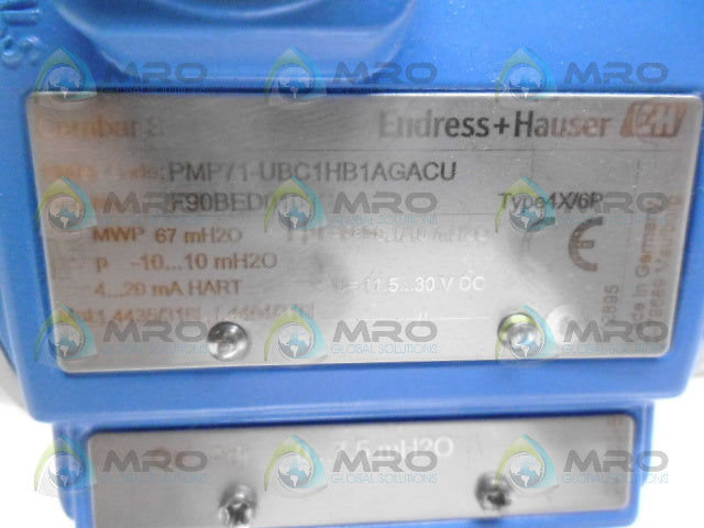 ENDRESS+HAUSER PMP71-UBC1HB1AGACU PRESSURE TRANSMITTER *NEW NO BOX*