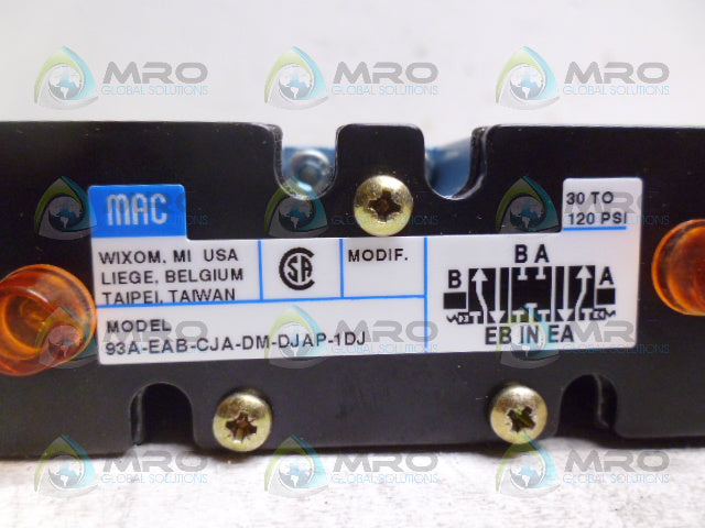 MAC 93A-EAB-CJA-DM-DJAP-1DJ DOUBLE SOLENOID ELECTRIC VALVE *NEW IN BOX*