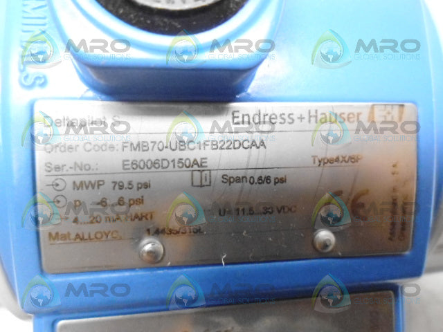 ENDRESS+HAUSER FMB70-UBC1FB22DCAA PRESSURE SENSOR *NEW IN BOX*