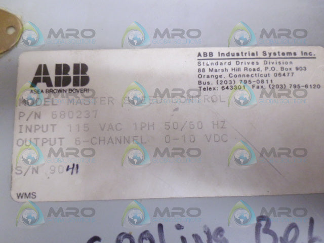 ABB 680237 MASTER SPEED CONTROL (AS PICTURED) *USED*