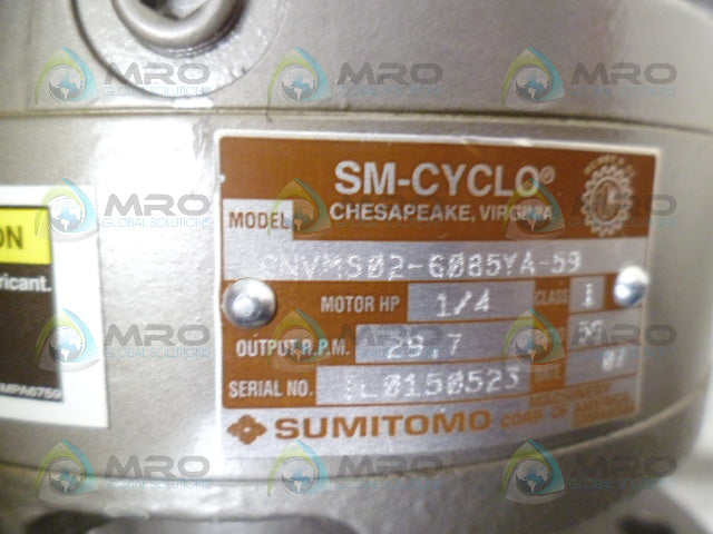 SUMITOMO CNVMS02-6085YA-59 INDUCTION MOTOR 1/4HP *USED*