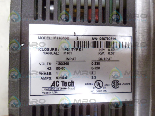 AC TECH M1105SB MC1 DRIVE *USED*