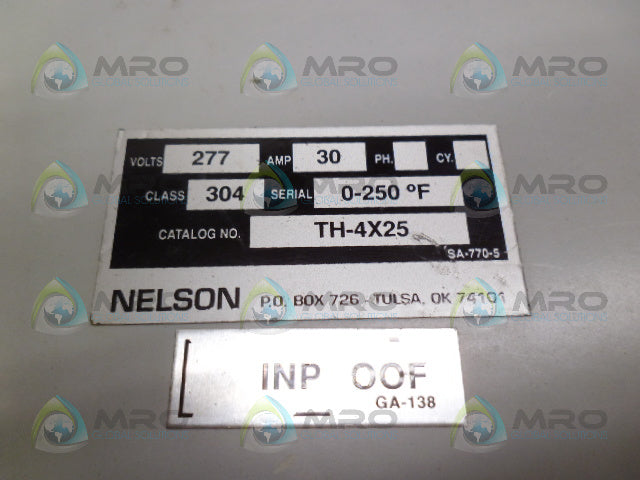 NELSON TH-4X25 ENCLOSURE FOR THERMOSATA (AS PICTURED) *USED*